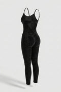Women's Sports Jumpsuit | Sculpting Fit | Acid Wash | Strappy Full-Length Onesie