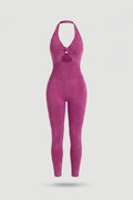 Dames Sport Jumpsuit | Sculpting Fit | Halter Neck | Seamless Activewear One Piece