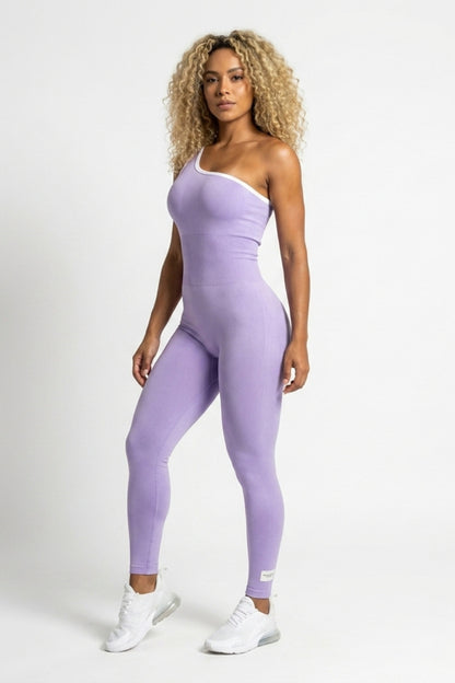 Dames Sport Jumpsuit | Sculpting Fit | One Shoulder | Activewear Onesie