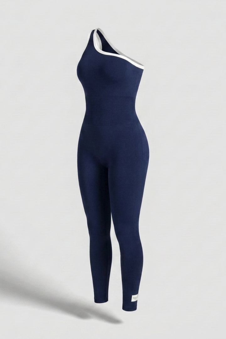 Dames Sport Jumpsuit | Sculpting Fit | One Shoulder | Activewear Onesie