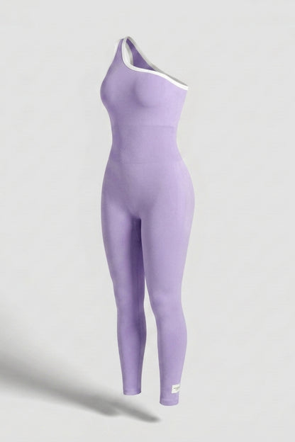 Dames Sport Jumpsuit | Sculpting Fit | One Shoulder | Activewear Onesie