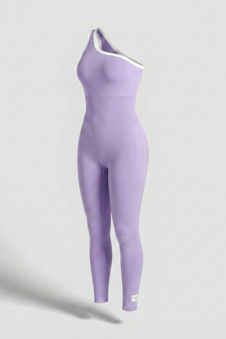 Dames Sport Jumpsuit | Sculpting Fit | One Shoulder | Activewear Onesie
