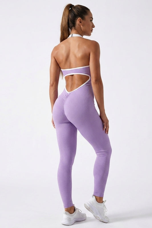 Women's Sports Jumpsuit | Sculpting Fit | Open Back | Activewear Onesie