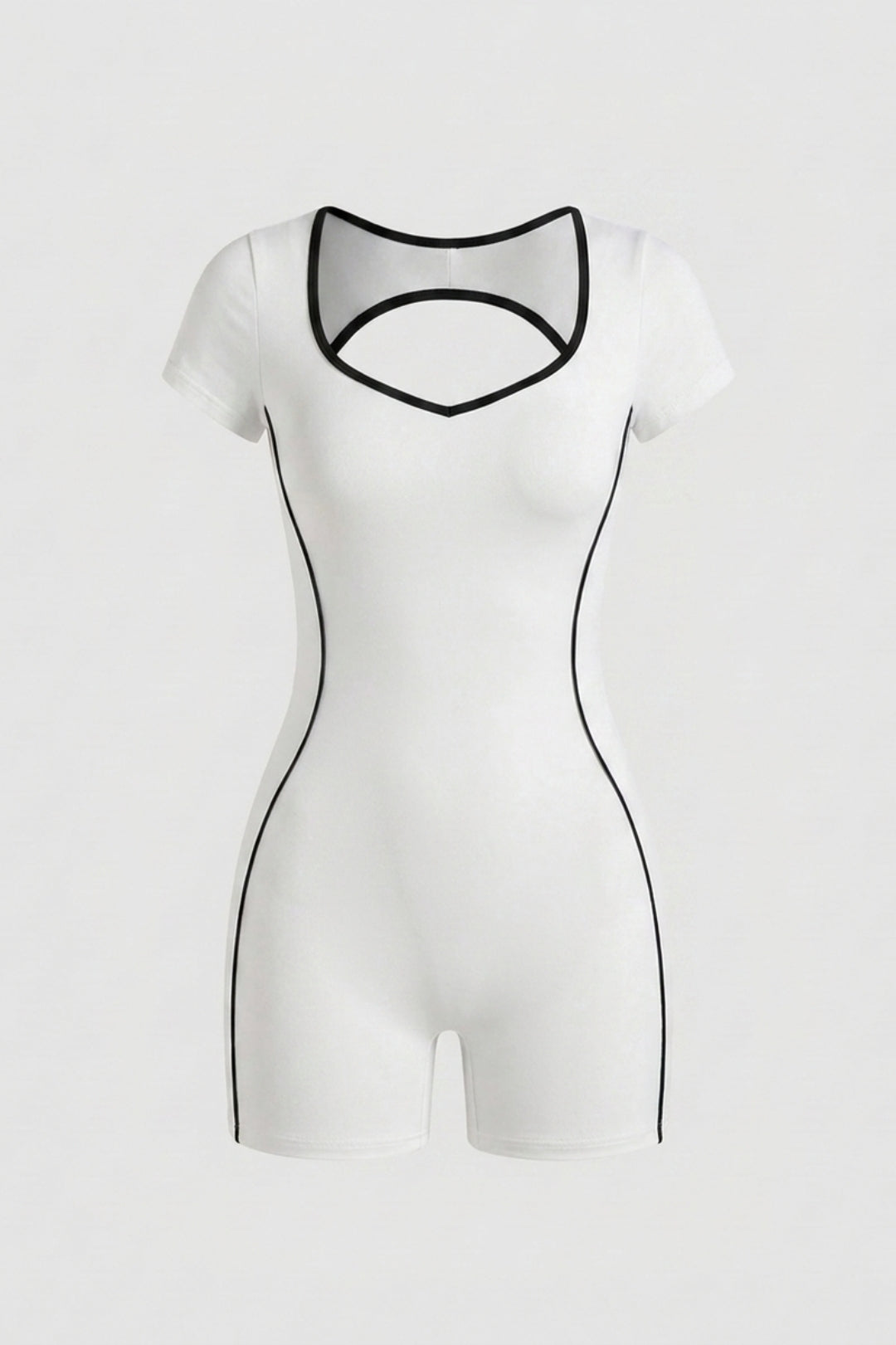 Dames Sport Jumpsuit Short | Aansluitende Fit | Contrast Trim One Piece
