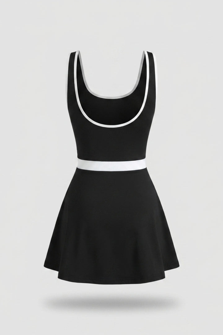 Women's Sports Dress | Body-Hugging Fit | Contrast Piping | Activewear Tennis Dress