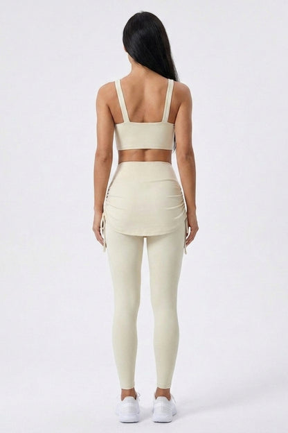 Dames Sport Legging | Rok Overlay | Grijze Workout Legging