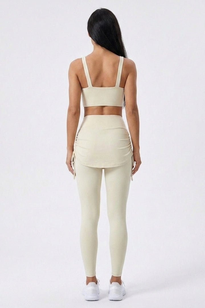 Dames Sport Legging | Rok Overlay | Grijze Workout Legging