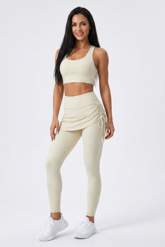 Dames Sport Legging | Rok Overlay | Grijze Workout Legging