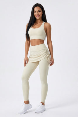 Dames Sport Legging | Rok Overlay | Grijze Workout Legging