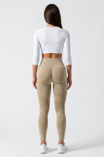 Dames Sport Legging | Sculpting Fit | High Waist | Acid Wash Legging