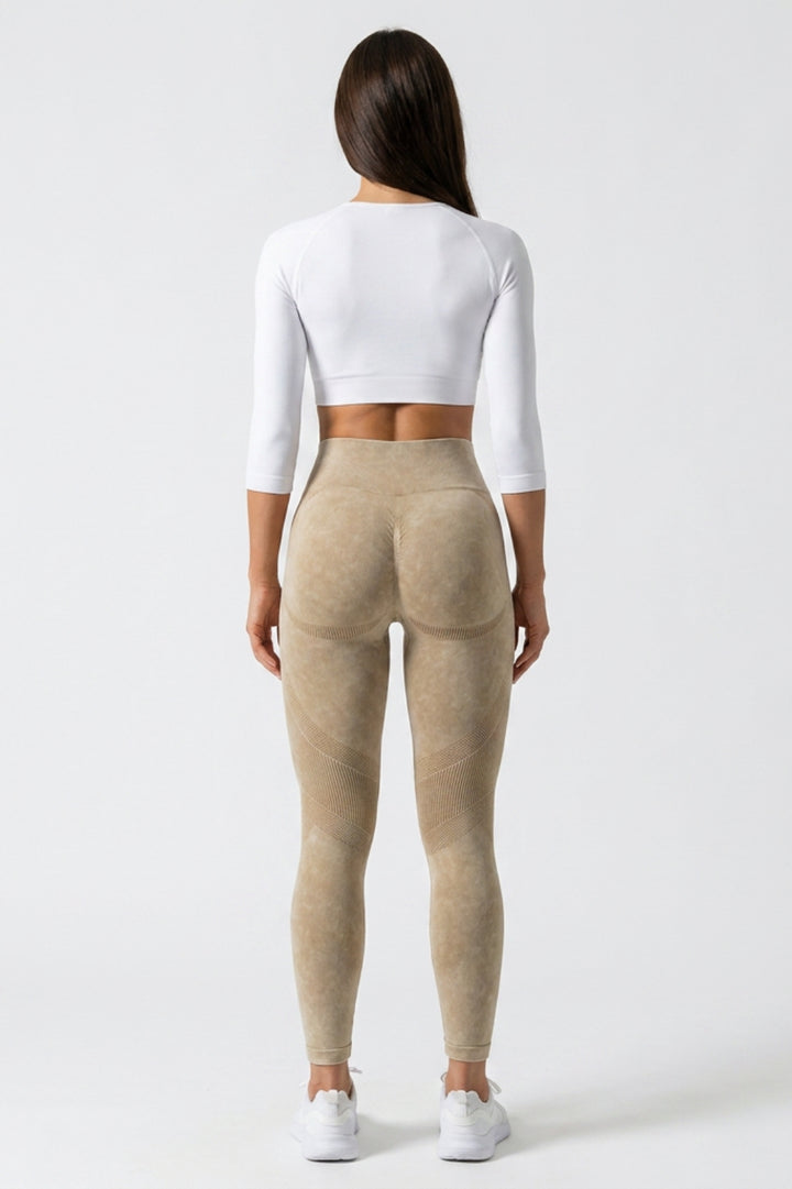 Dames Sport Legging | Sculpting Fit | High Waist | Acid Wash Legging