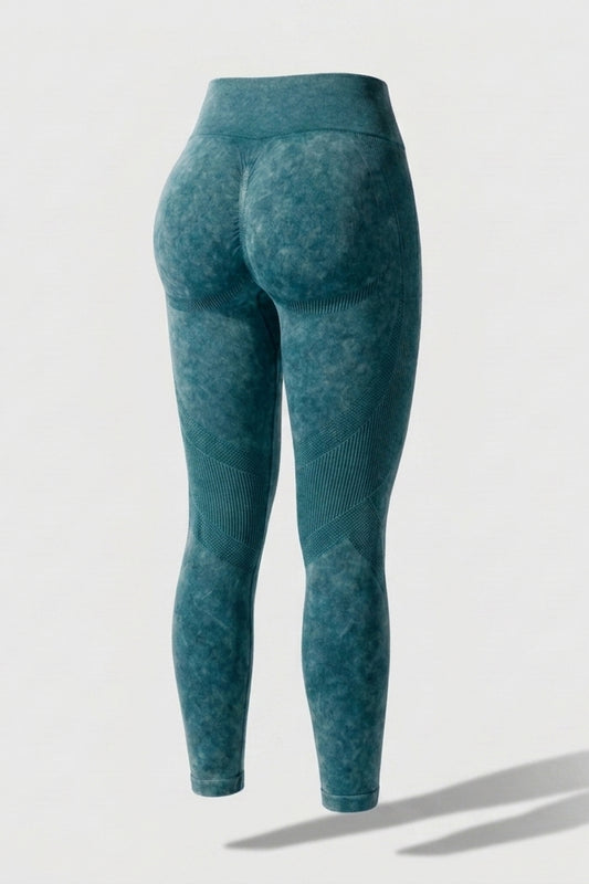 Dames Sport Legging | Sculpting Fit | High Waist | Acid Wash Legging