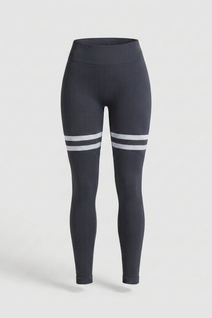 Dames sportlegging | Vormgevende pasvorm | Hoge taille | Streepjes legging