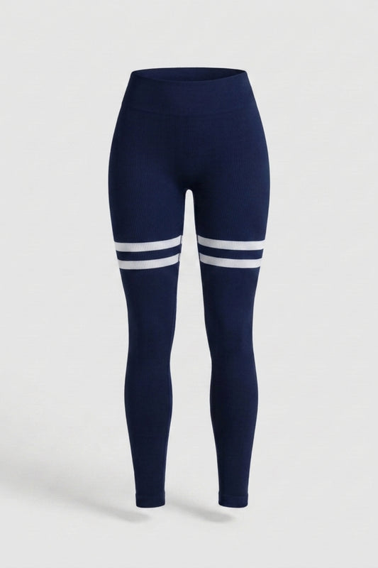 Dames sportlegging | Vormgevende pasvorm | Hoge taille | Streepjes legging