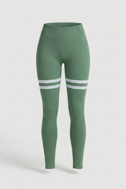 Dames sportlegging | Vormgevende pasvorm | Hoge taille | Streepjes legging
