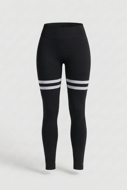 Dames sportlegging | Vormgevende pasvorm | Hoge taille | Streepjes legging