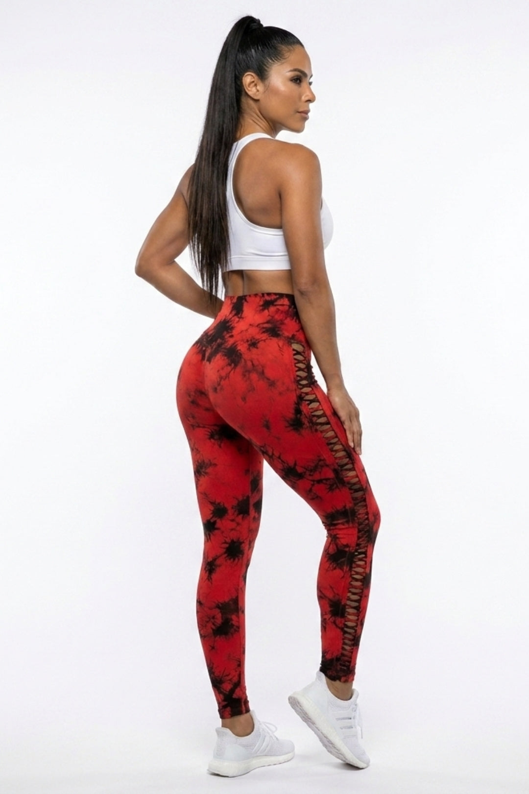Dames Sport Legging | Sculpting Fit | High Waist | Tie-Dye Cut-Out Legging