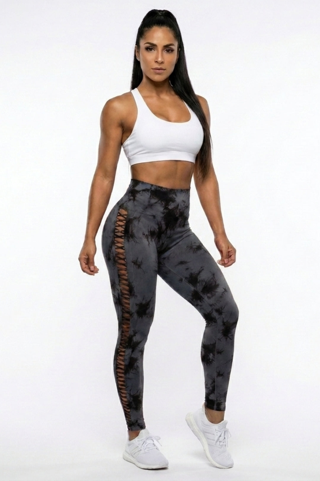 Dames Sport Legging | Sculpting Fit | High Waist | Tie-Dye Cut-Out Legging