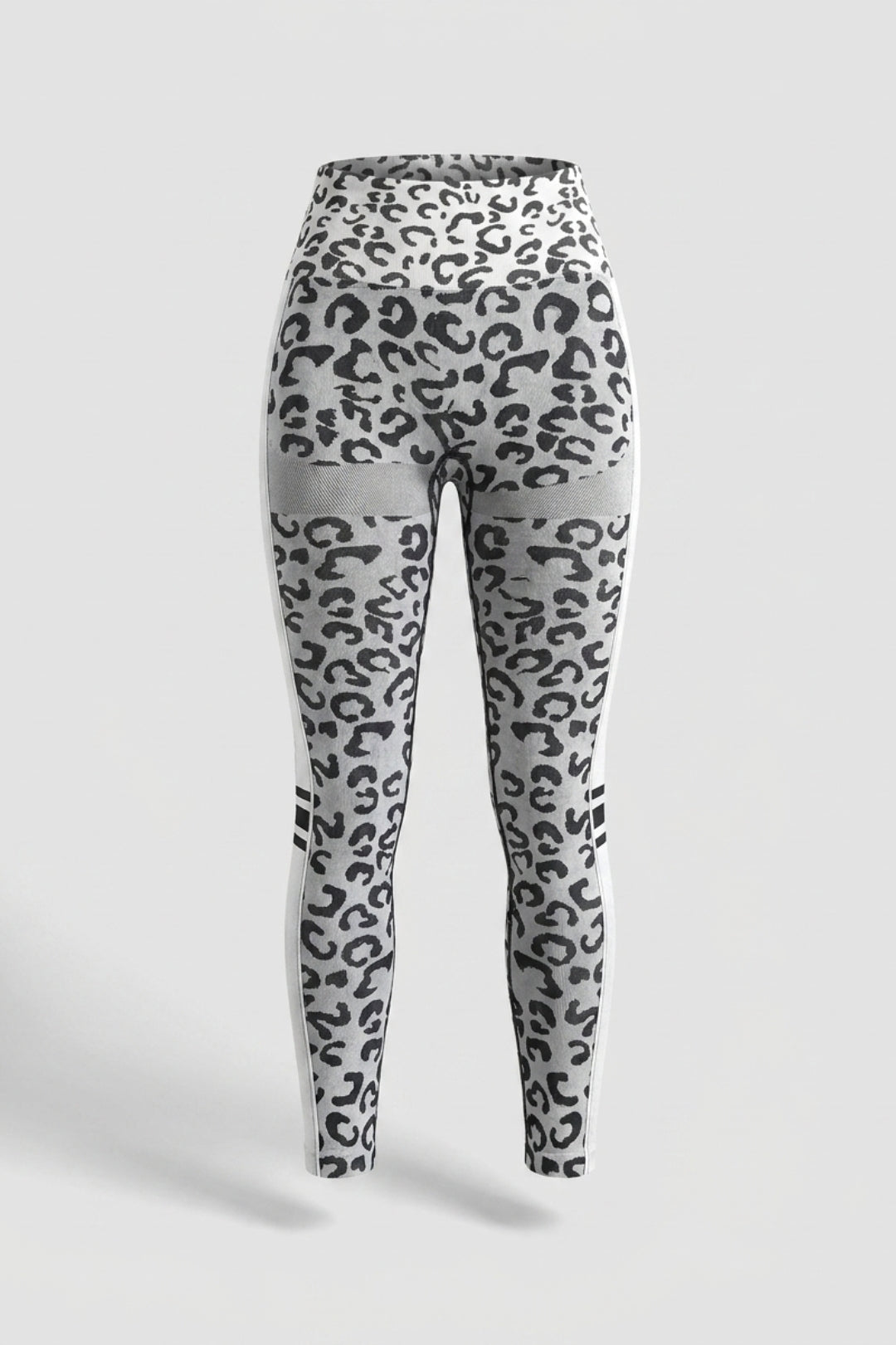 Dames Sport Legging | Sculpting Fit | Luipaardprint | Witte Seamless Workout Legging