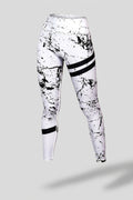 Dames Sport Legging | Sculpting Fit | Splatter Print | Witte Contrast Workout Legging