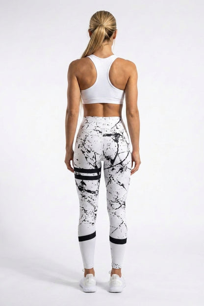 Women's Sports Leggings, Outdoor Sport Fashion Graffiti Print Pattern Workout Fitness Training Moisture-Wicking, Elastic, Perfect for Outdoor Activities and Fitness