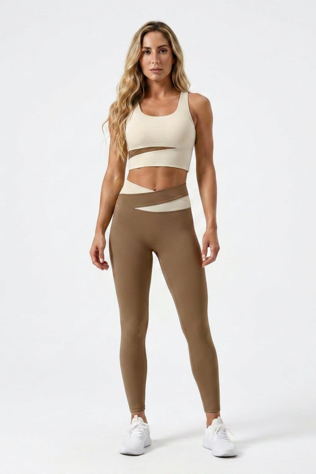 Dames Sportset | Slim Fit | Cut-Out Top | Contrastieve Activewear Outfit