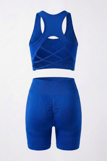 Dames Sport Set | Sculpting Fit | Cross Back Top | Seamless Yoga Set