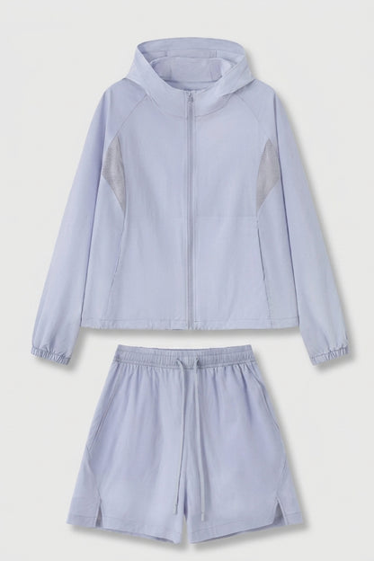 Dames Sport Set | Windbreaker & Short | Roze Running Outfit