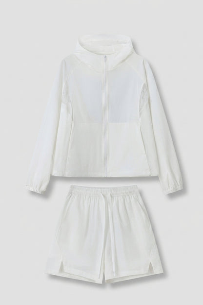 Dames Sport Set | Windbreaker & Short | Roze Running Outfit