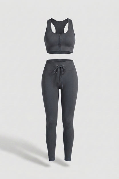 Dames Sport Set | Zip Top & Legging | High Waist Legging