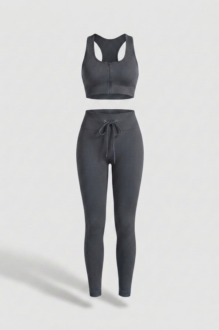 Dames Sport Set | Zip Top & Legging | High Waist Legging