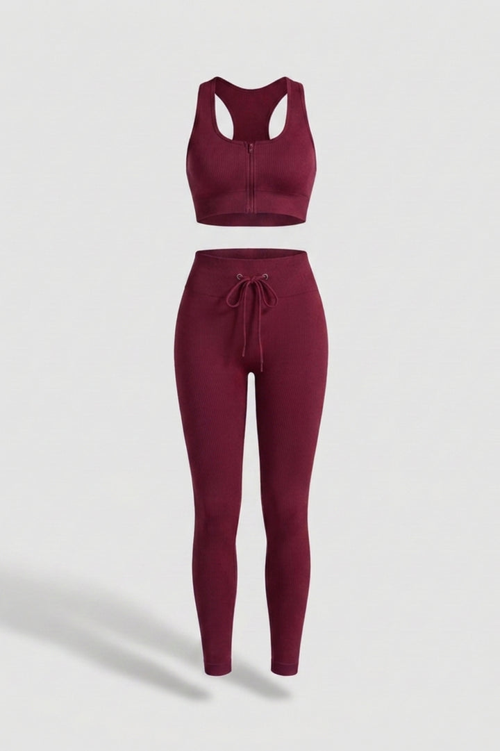 Dames Sport Set | Zip Top & Legging | High Waist Legging