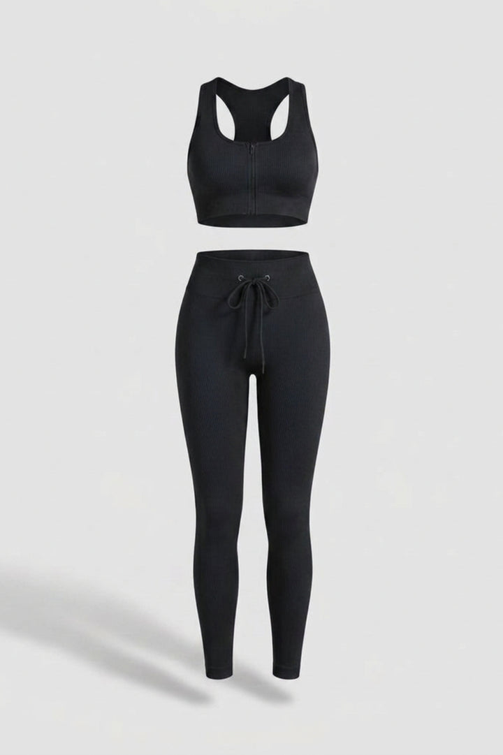 Dames Sport Set | Zip Top & Legging | High Waist Legging