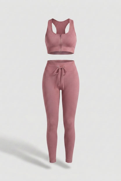 Dames Sport Set | Zip Top & Legging | High Waist Legging