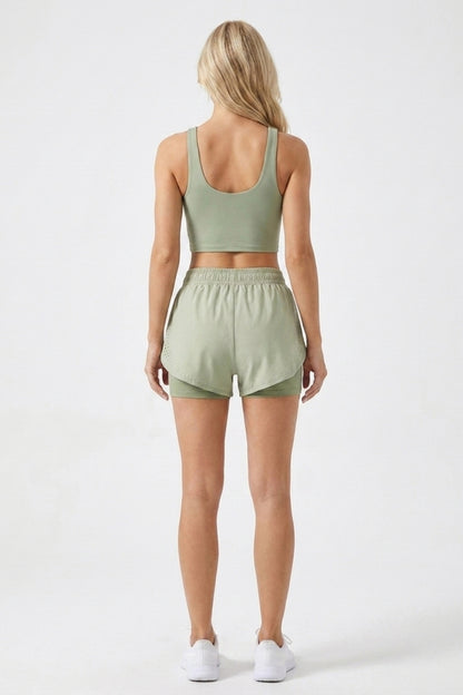 Dames Sport Short | 2-in-1 Binnenbroek | Roze Running Short