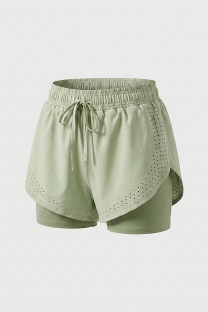 Dames Sport Short | 2-in-1 Binnenbroek | Roze Running Short