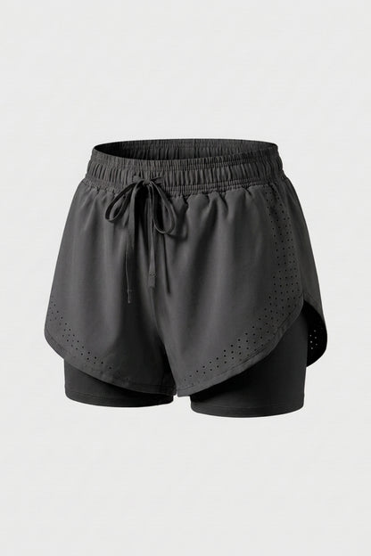 Dames Sport Short | 2-in-1 Binnenbroek | Roze Running Short