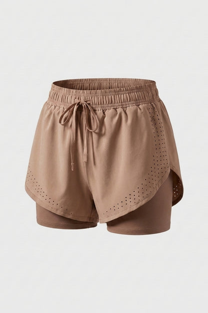 Dames Sport Short | 2-in-1 Binnenbroek | Roze Running Short