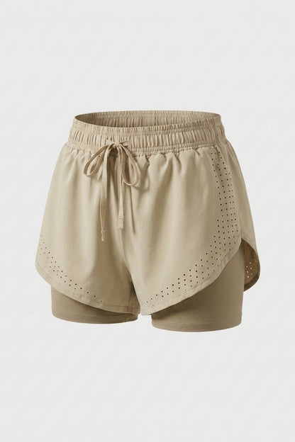 Dames Sport Short | 2-in-1 Binnenbroek | Roze Running Short