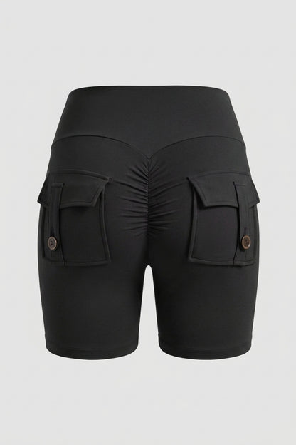 Dames Sport Short | Cargo Zakken | Groene Biker Short