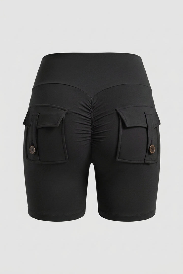 Dames Sport Short | Cargo Zakken | Groene Biker Short
