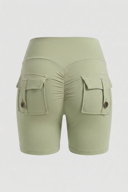 Dames Sport Short | Cargo Zakken | Groene Biker Short