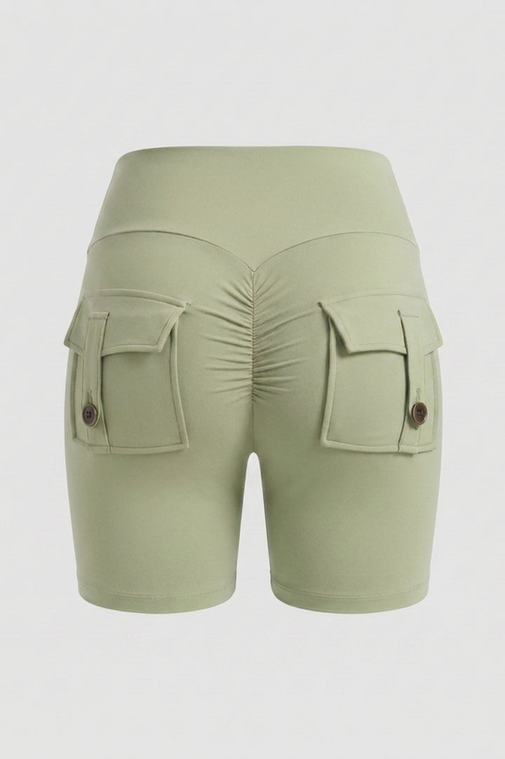 Dames Sport Short | Cargo Zakken | Groene Biker Short
