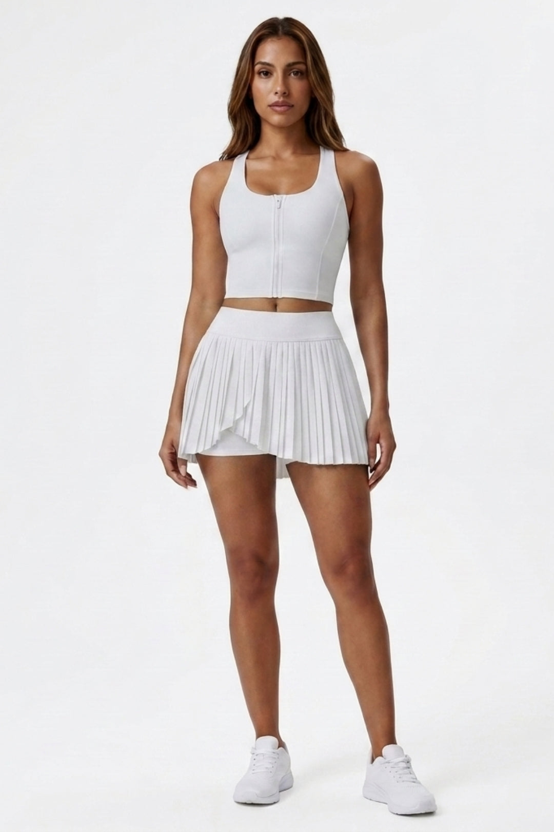 Dames Sport Skort | High Waist Fit | Ingebouwd Broekje | Geplooide Sport Skort