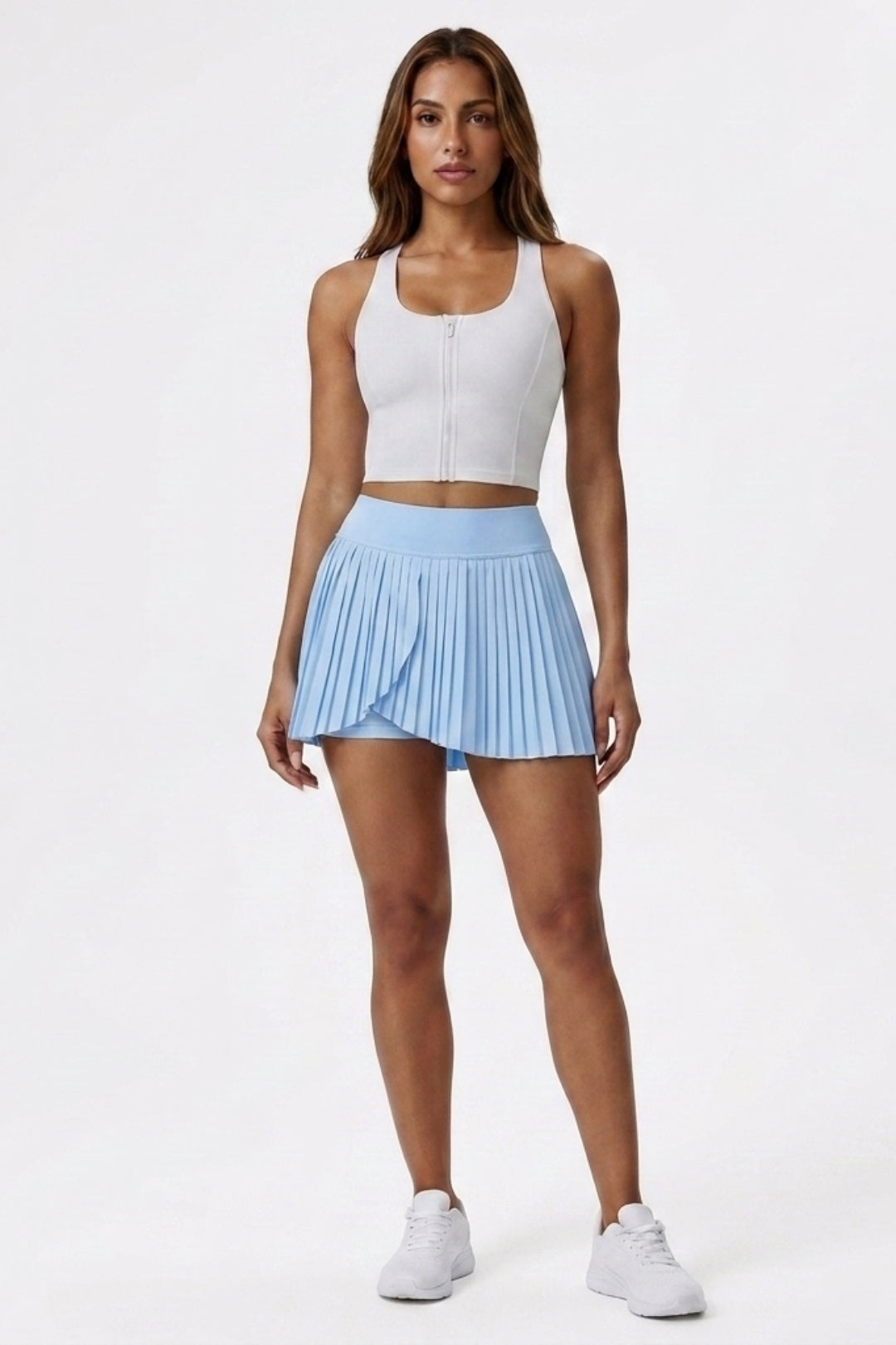 Dames Sport Skort | High Waist Fit | Ingebouwd Broekje | Geplooide Sport Skort
