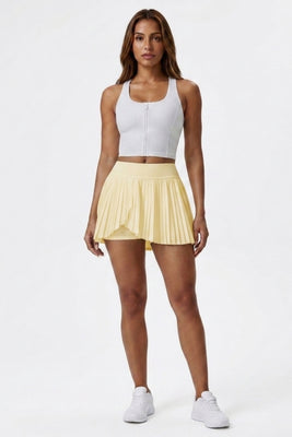 Dames Sport Skort | High Waist Fit | Ingebouwd Broekje | Geplooide Sport Skort