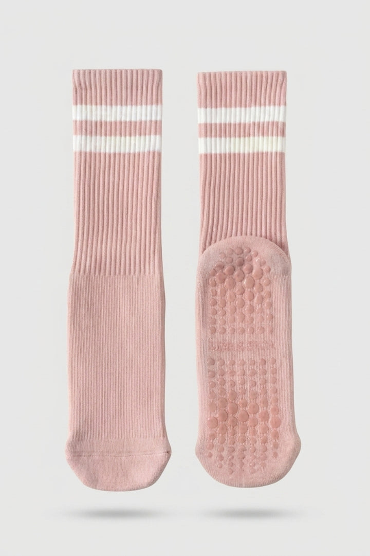 Women's Premium Grip Socks | Non-Slip Sole | Striped Pilates & Yoga Socks | 3-Pack