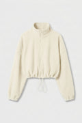 Dames Sport Sweater | Trekkoord Zoom | Athleisure Crop Top