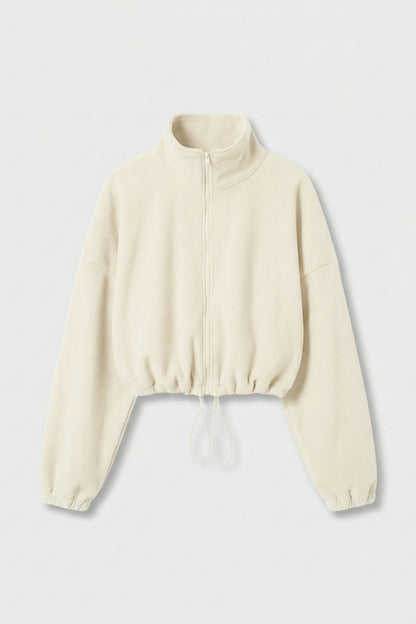 Dames Sport Sweater | Trekkoord Zoom | Athleisure Crop Top