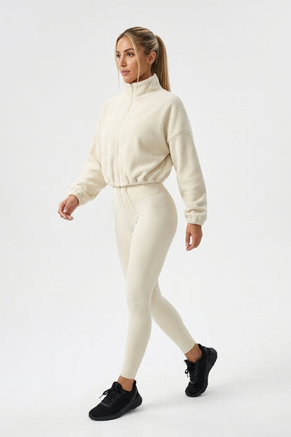 Dames Sport Sweater | Trekkoord Zoom | Athleisure Crop Top
